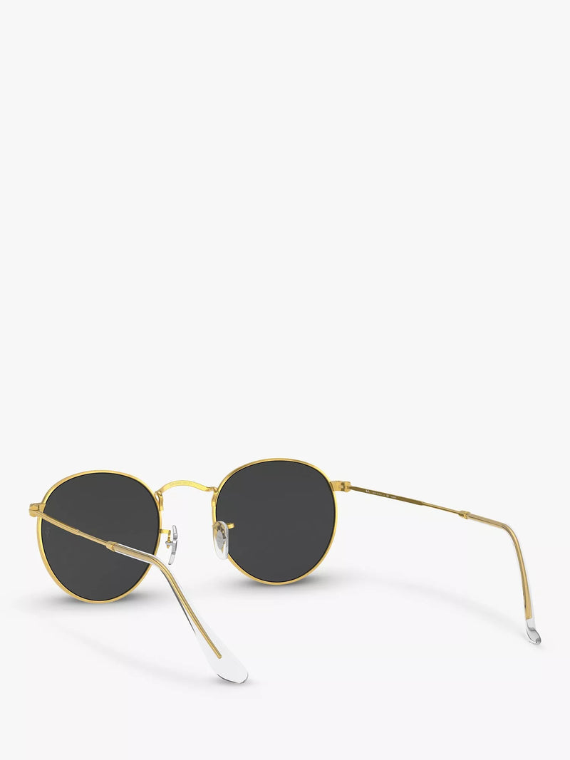 Ray-Ban RB3447 polarised round metal sunglasses gold/black - British product