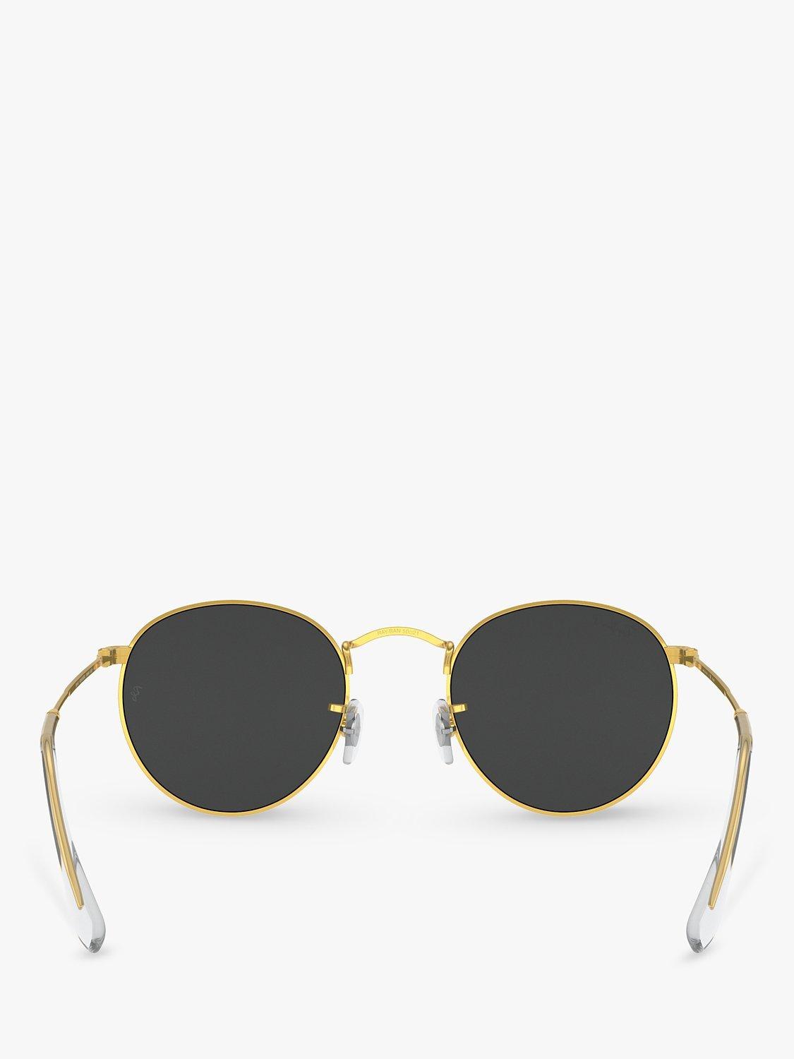 Ray-Ban RB3447 polarised round metal sunglasses gold/black - British product