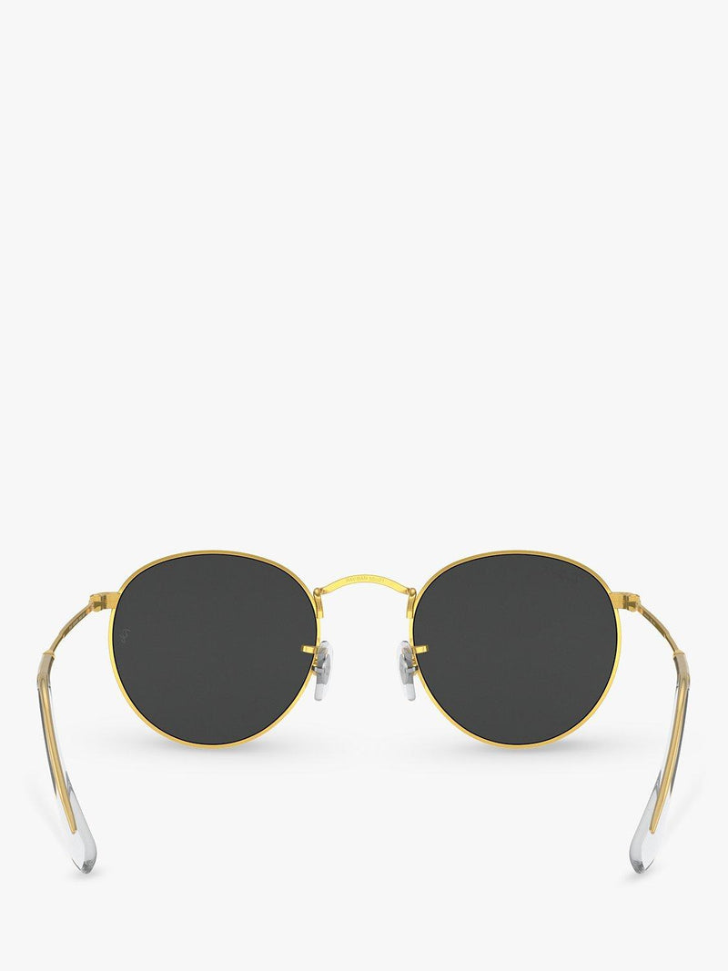 Ray-Ban RB3447 polarised round metal sunglasses gold/black - British product