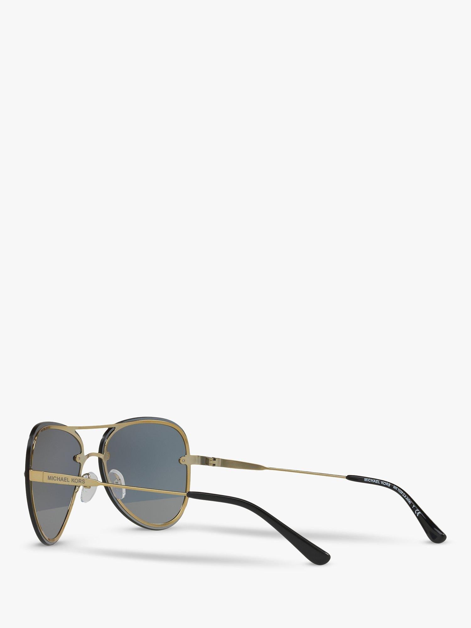 نظارات Michael Kors MK1026 طراز الطيار ذهبي فاتح رمادي، النسخة البريطانية