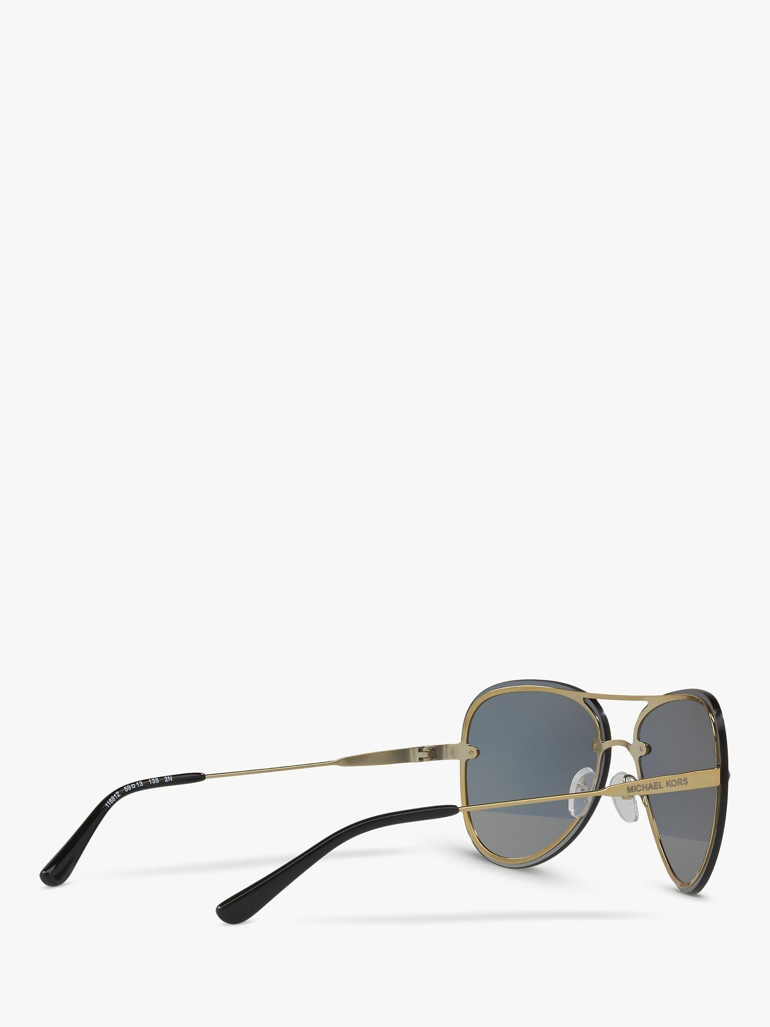 نظارات Michael Kors MK1026 طراز الطيار ذهبي فاتح رمادي، النسخة البريطانية