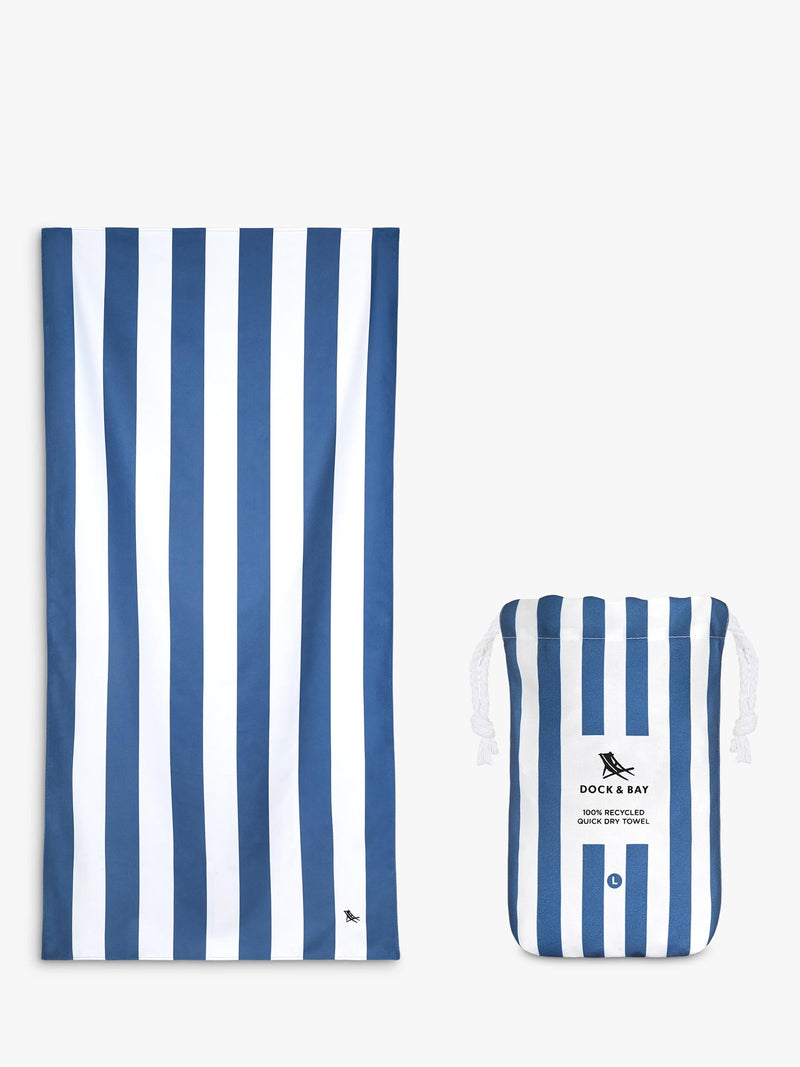 Dock & Bay Cabana Stripe Quick Dry beach towel 160x90cm - British product