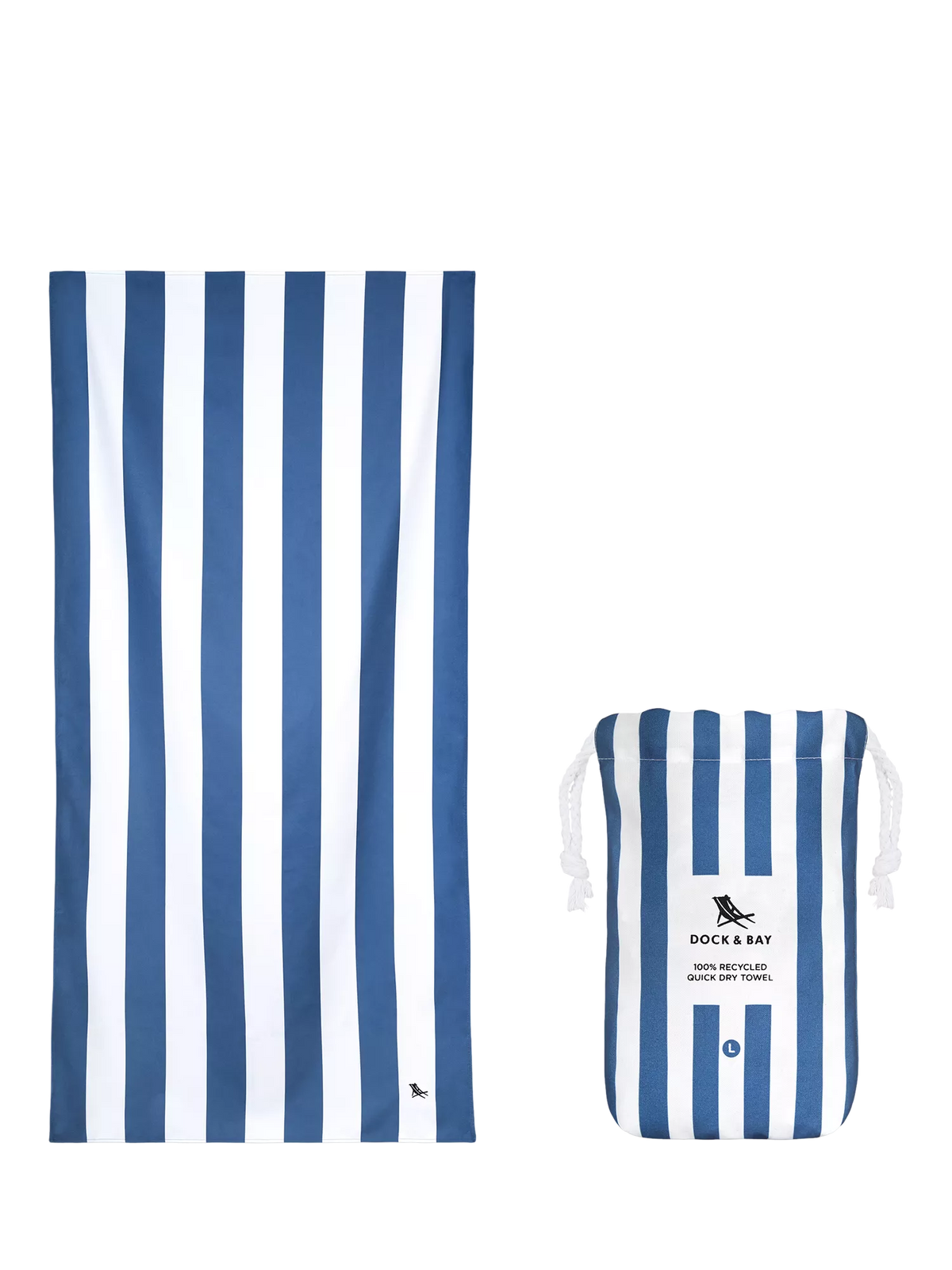 Dock & Bay Cabana Stripe Quick Dry Beach Towel - River