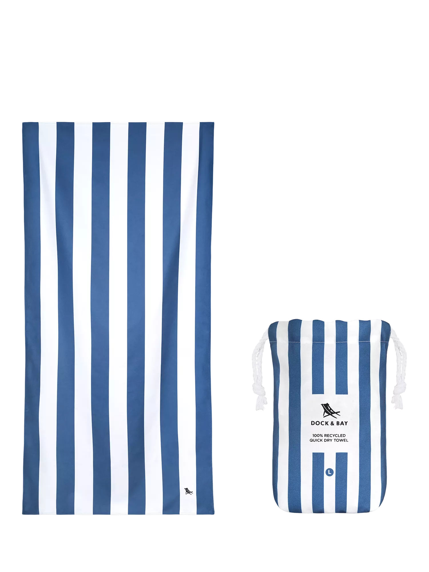 Dock & Bay Cabana Stripe Quick Dry beach towel 160x90cm - British product