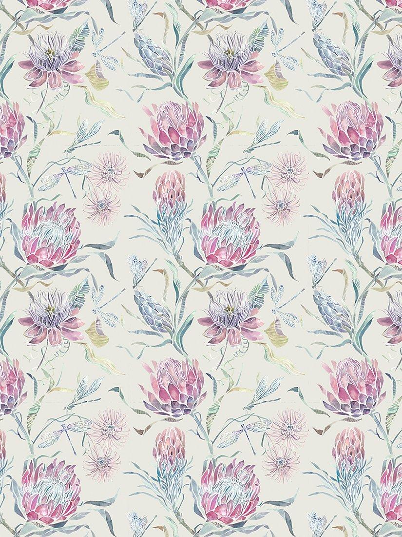 Voyage Moorehaven thistle dragonfly furnishing fabric on cotton linen (British brand)