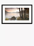 John Lewis Mike Shepherd 'Misty Lake' Framed Print & Mount, 64.5 x 104.5cm, Green/Multi