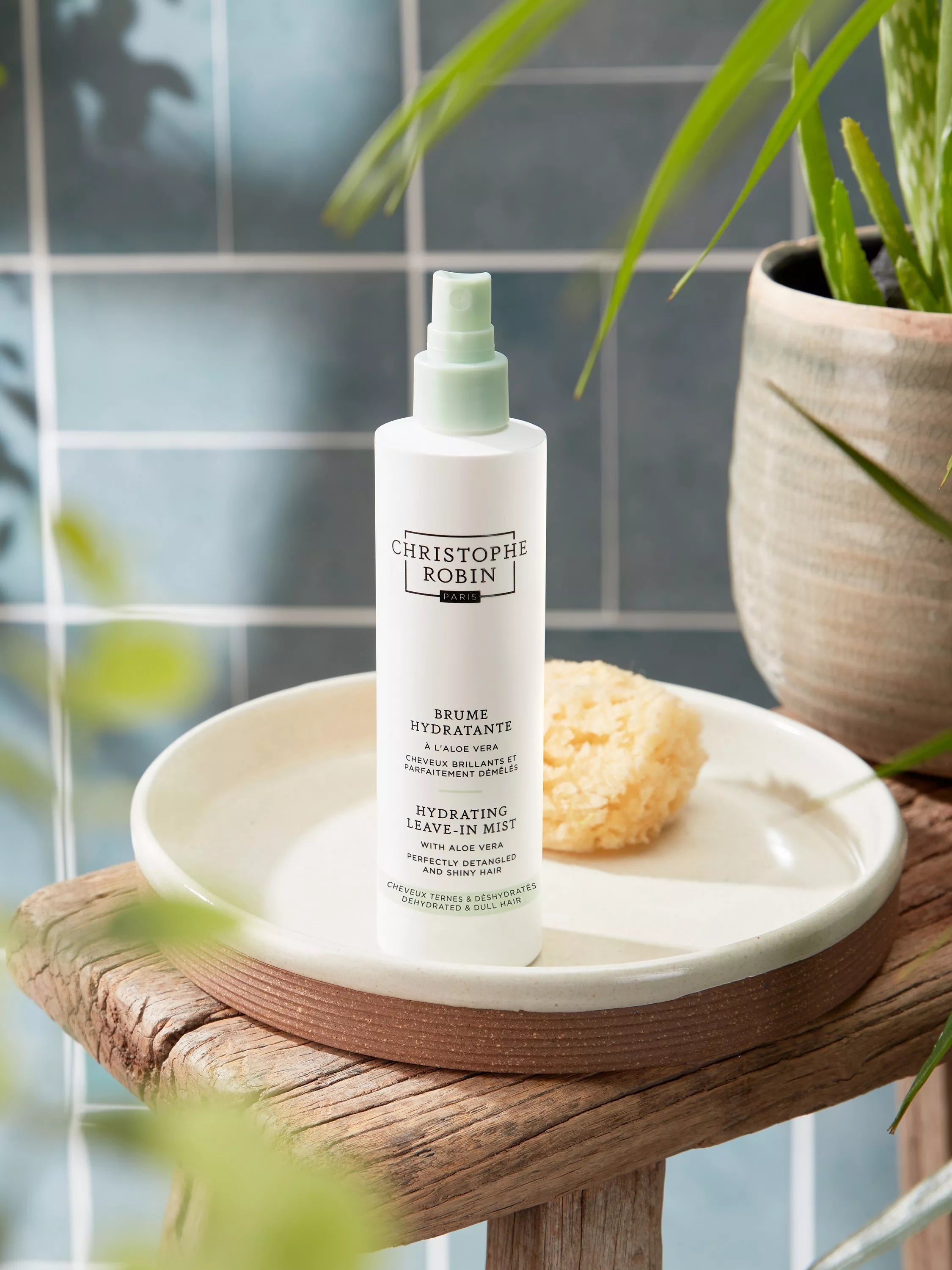 Christophe Robin Hydrating Leave-in Mist with Aloe Vera 150ml, imported from the UK
