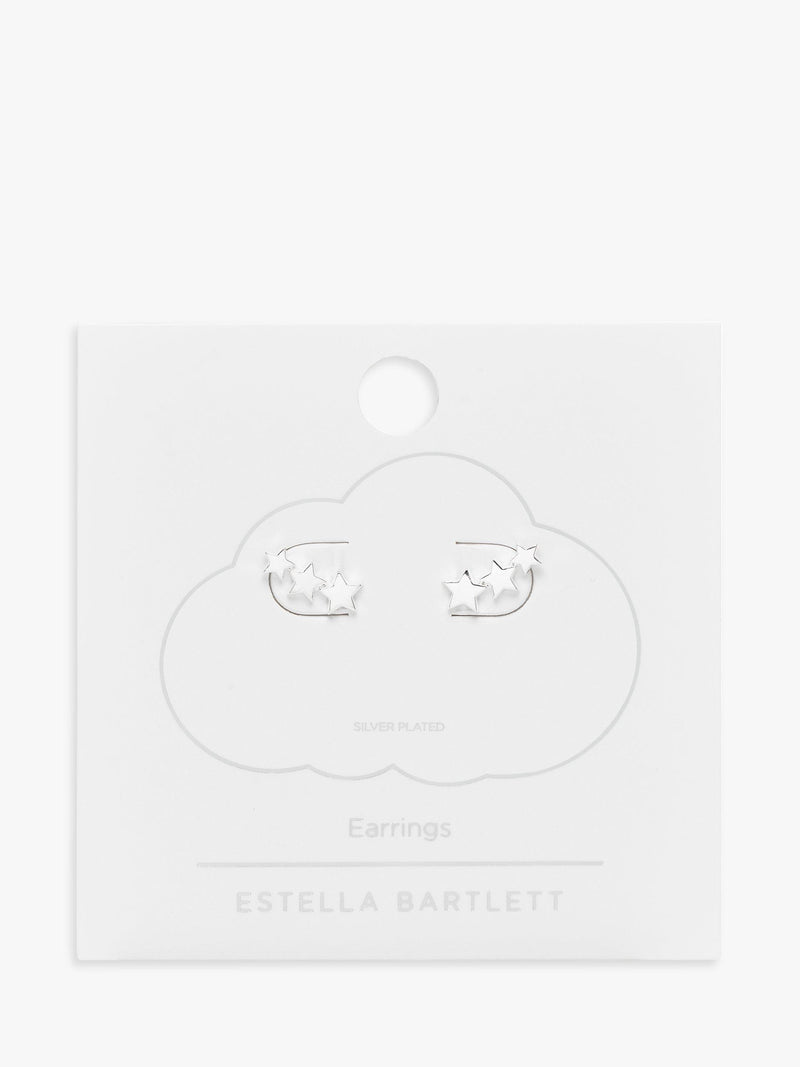 Estella Bartlett star stud earrings silver plated (British brand)