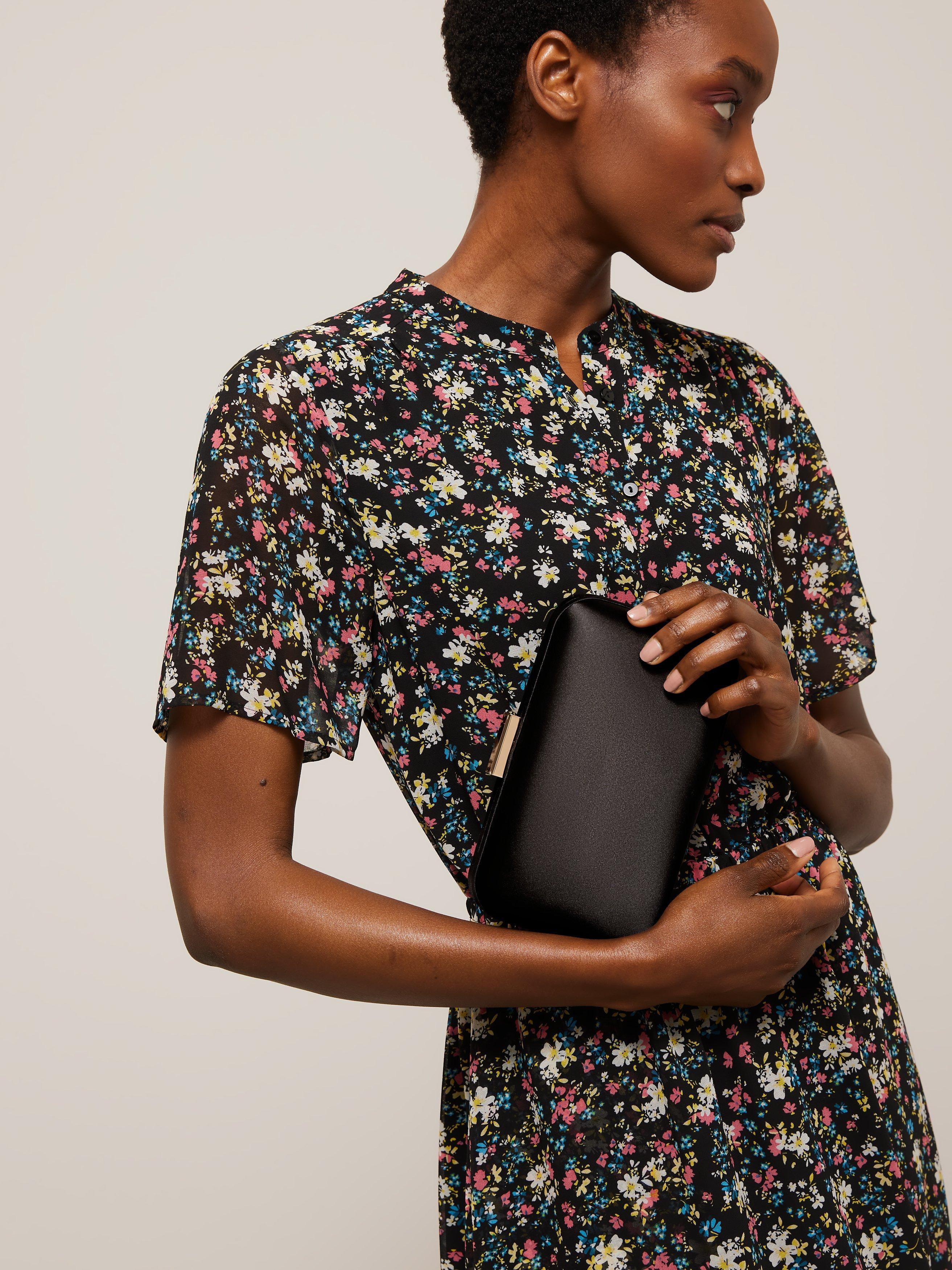 John Lewis Stella clutch bag in faux silk (British brand)