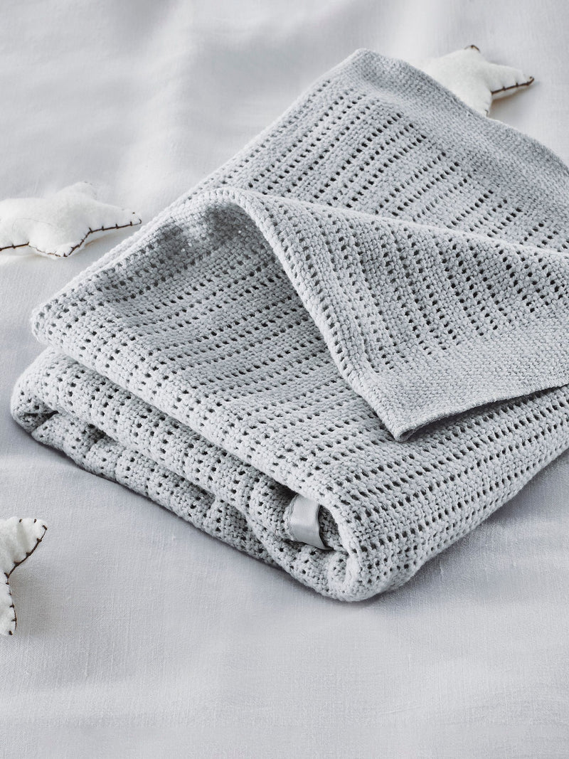 The White Company Grey The White Company Pink Cellular Satin Blanket
