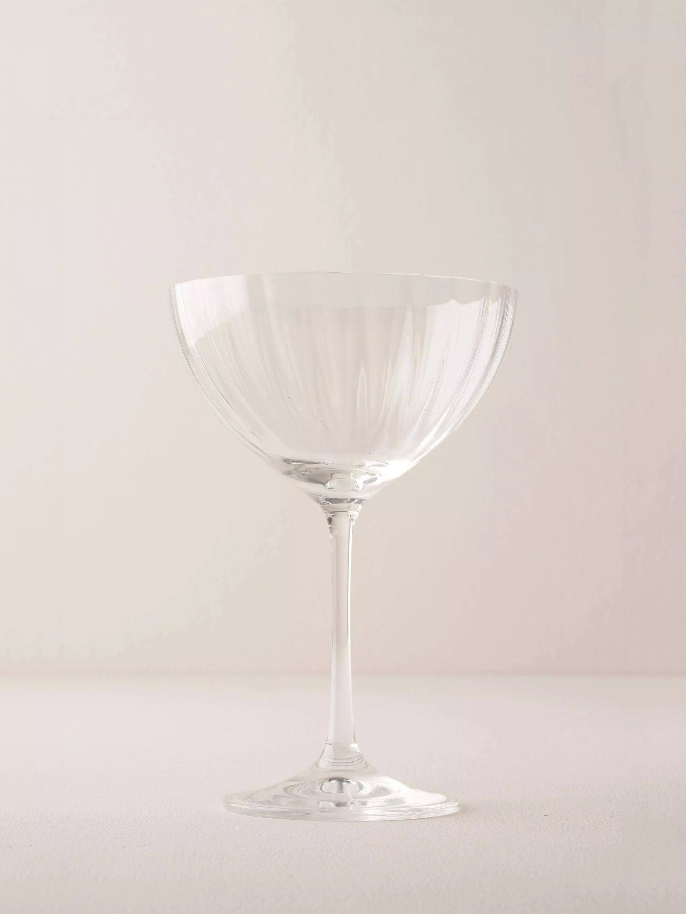 Truly fluted crystal coupe glasses set of 4 340ml - British product