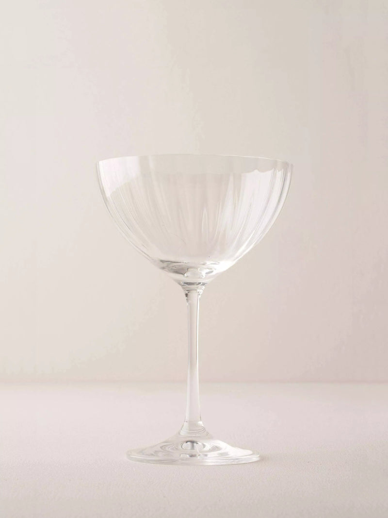 Truly fluted crystal coupe glasses set of 4 340ml - British product