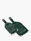 Aspinal of London Croc Leather Luggage Tag Set of 2
