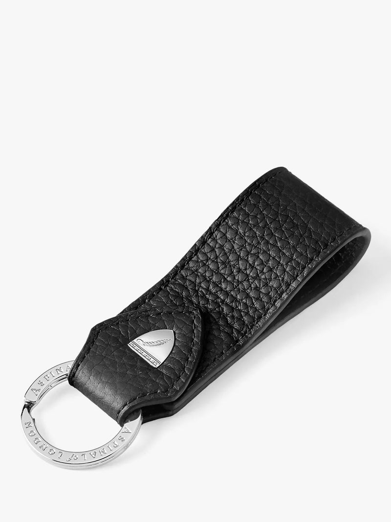 Aspinal of London small pebble leather loop keyring - British product