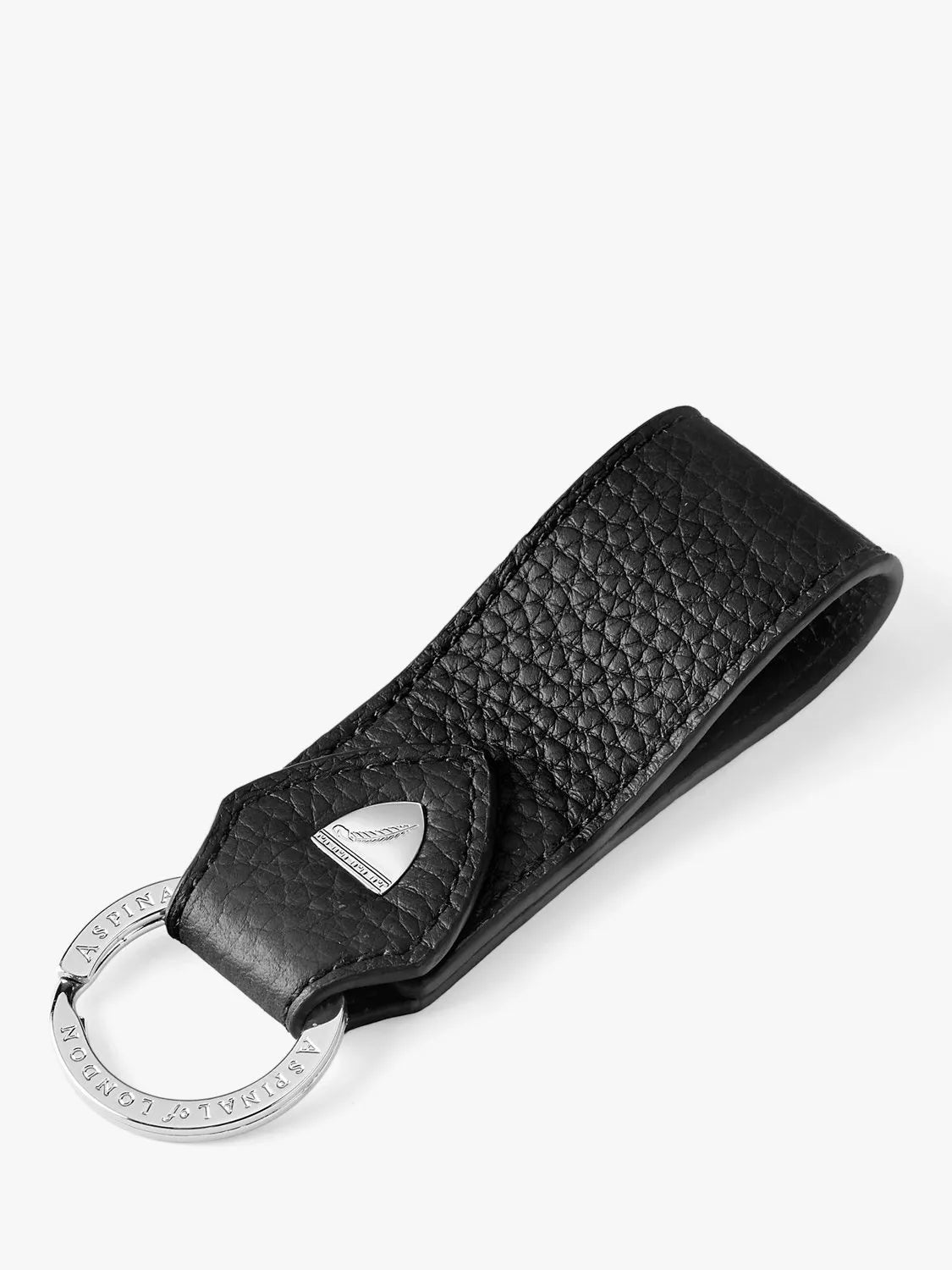 Aspinal of London small pebble leather loop keyring - British product