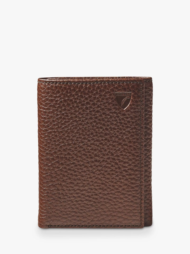 Aspinal of London pebble leather trifold wallet, imported from the UK