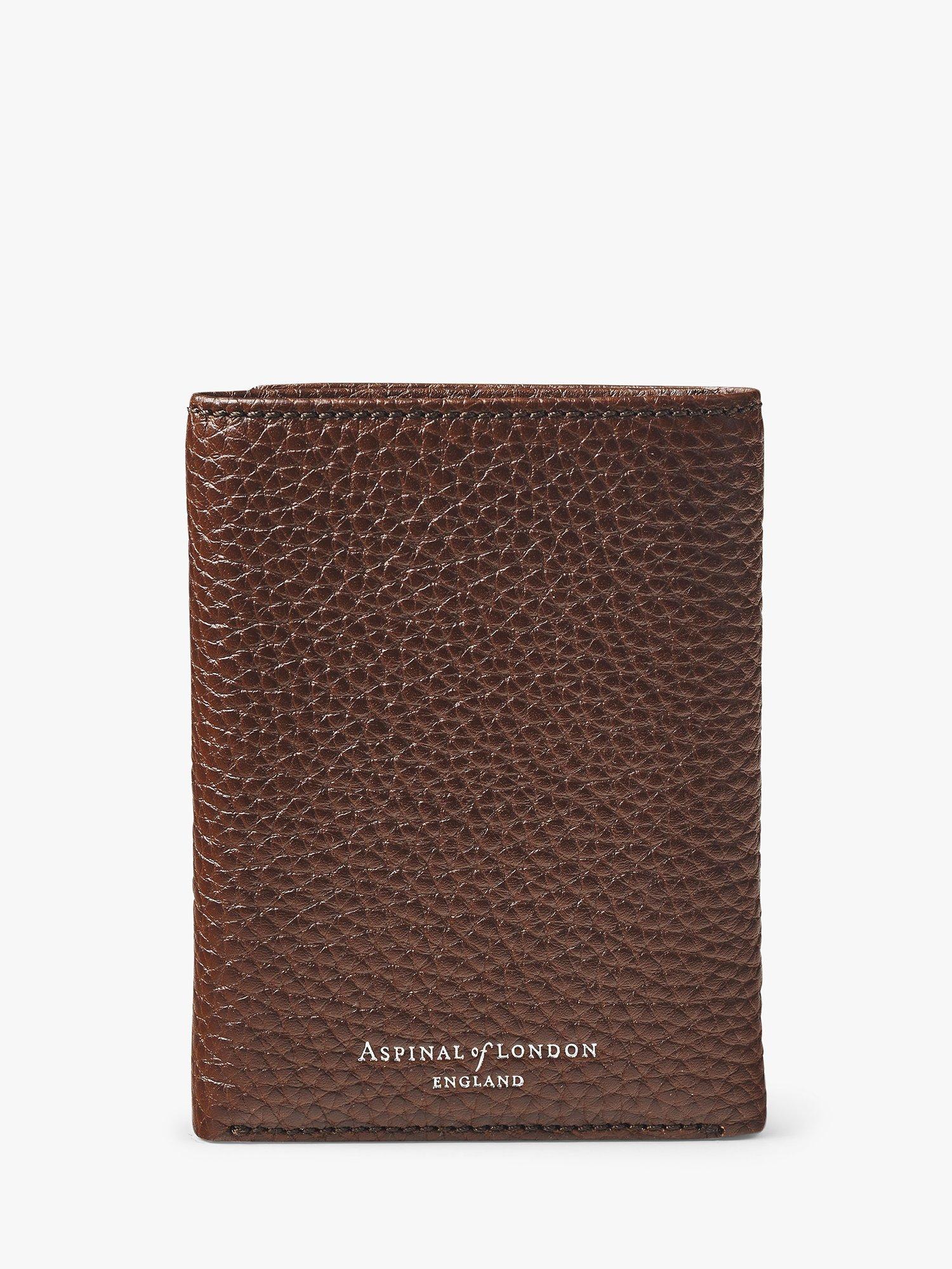 Aspinal of London pebble leather trifold wallet, imported from the UK