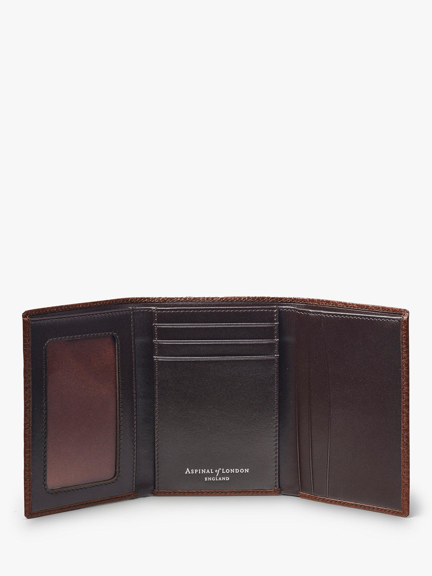 Aspinal of London pebble leather trifold wallet, imported from the UK