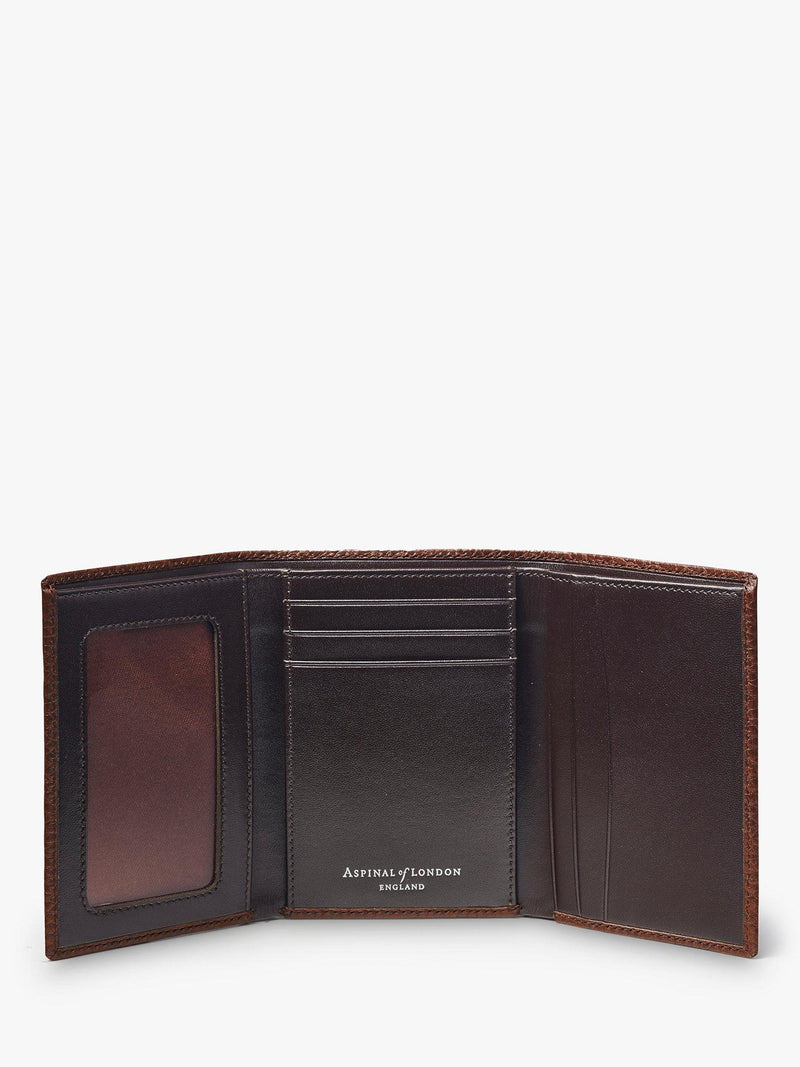 Aspinal of London pebble leather trifold wallet, imported from the UK