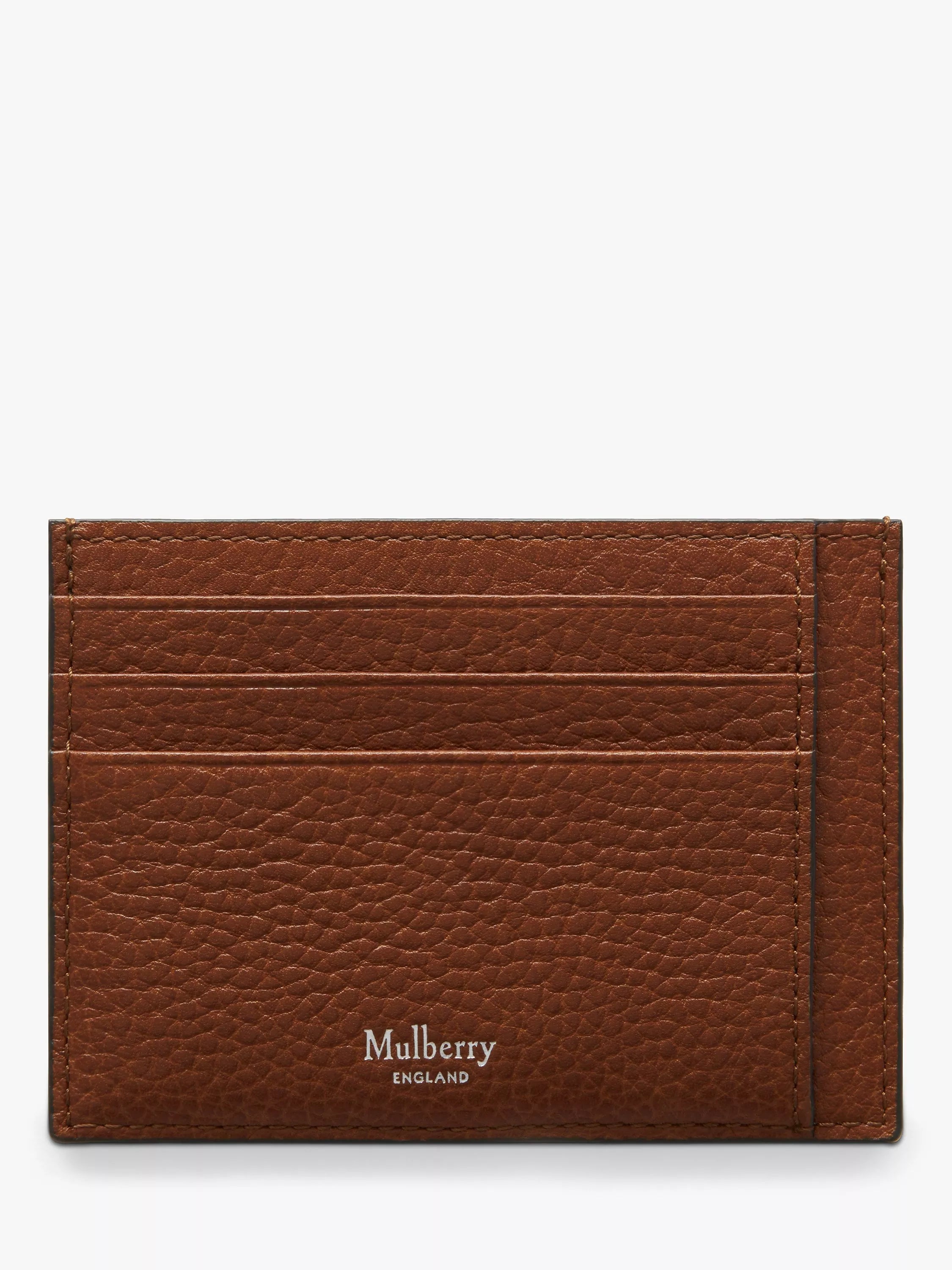 Mulberry Small Classic Grain Leather Card Holder, Oak