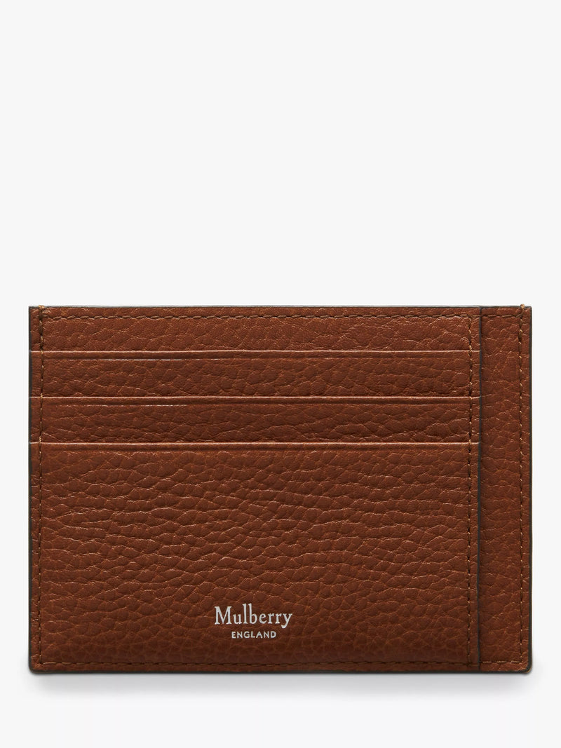 Mulberry Small Classic Grain Leather Card Holder, Oak