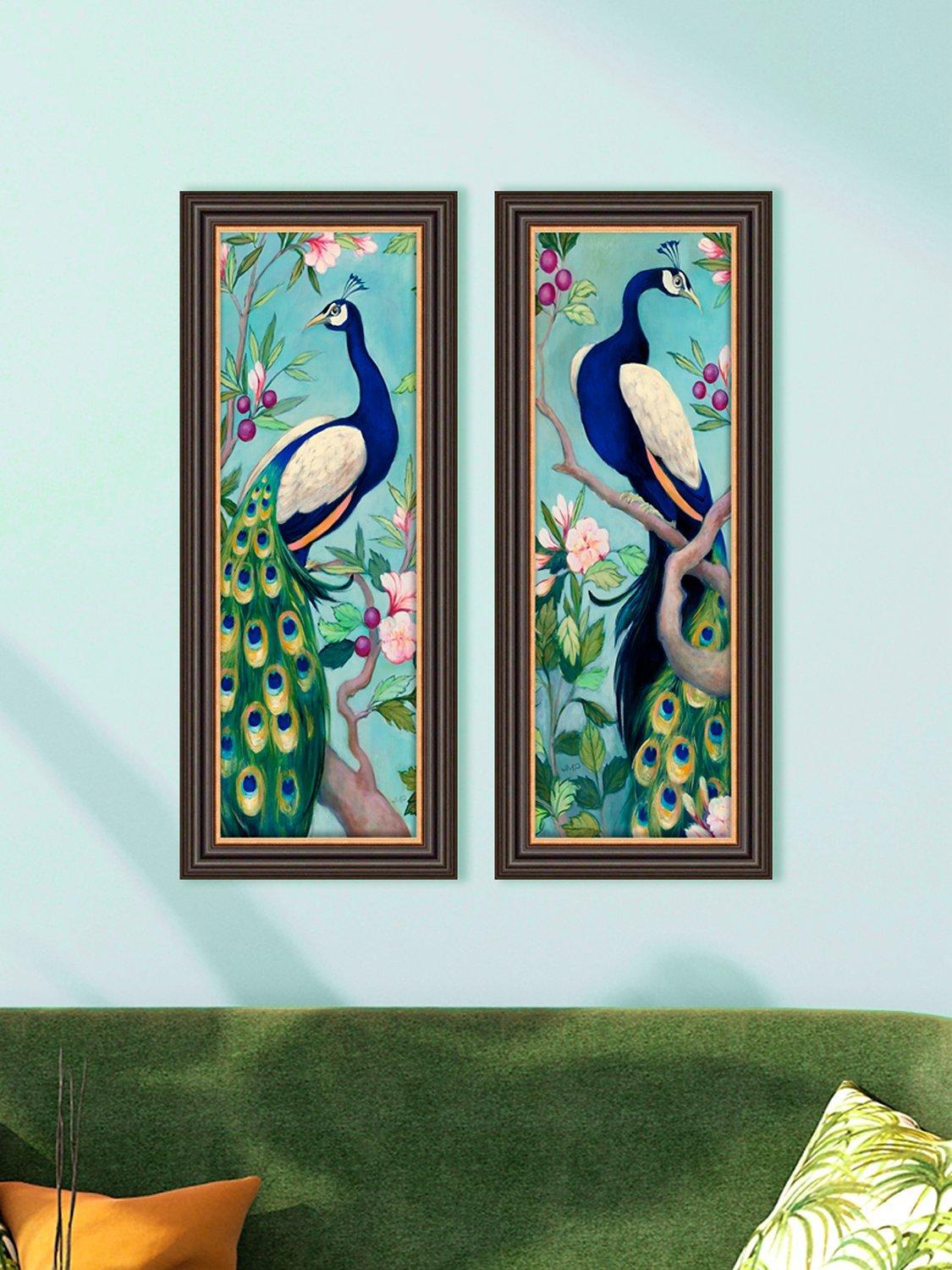 John Lewis Julia Purinton peacock framed prints set of 2, UK version