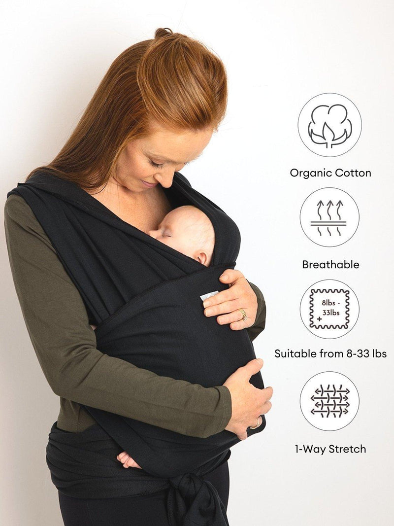 Gaia Baby Organic Cotton Stretchy Wrap Baby Carrier 15kg, UK version