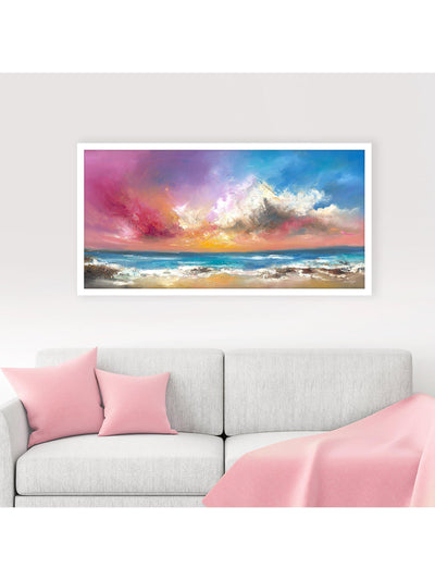John Lewis John Lewis Anna Schofield 'Follow Your Heart' Embellished Framed Print Pink/Multi Framed Wall Art 64.5 x 124.5cm- Buy online at McGrocer