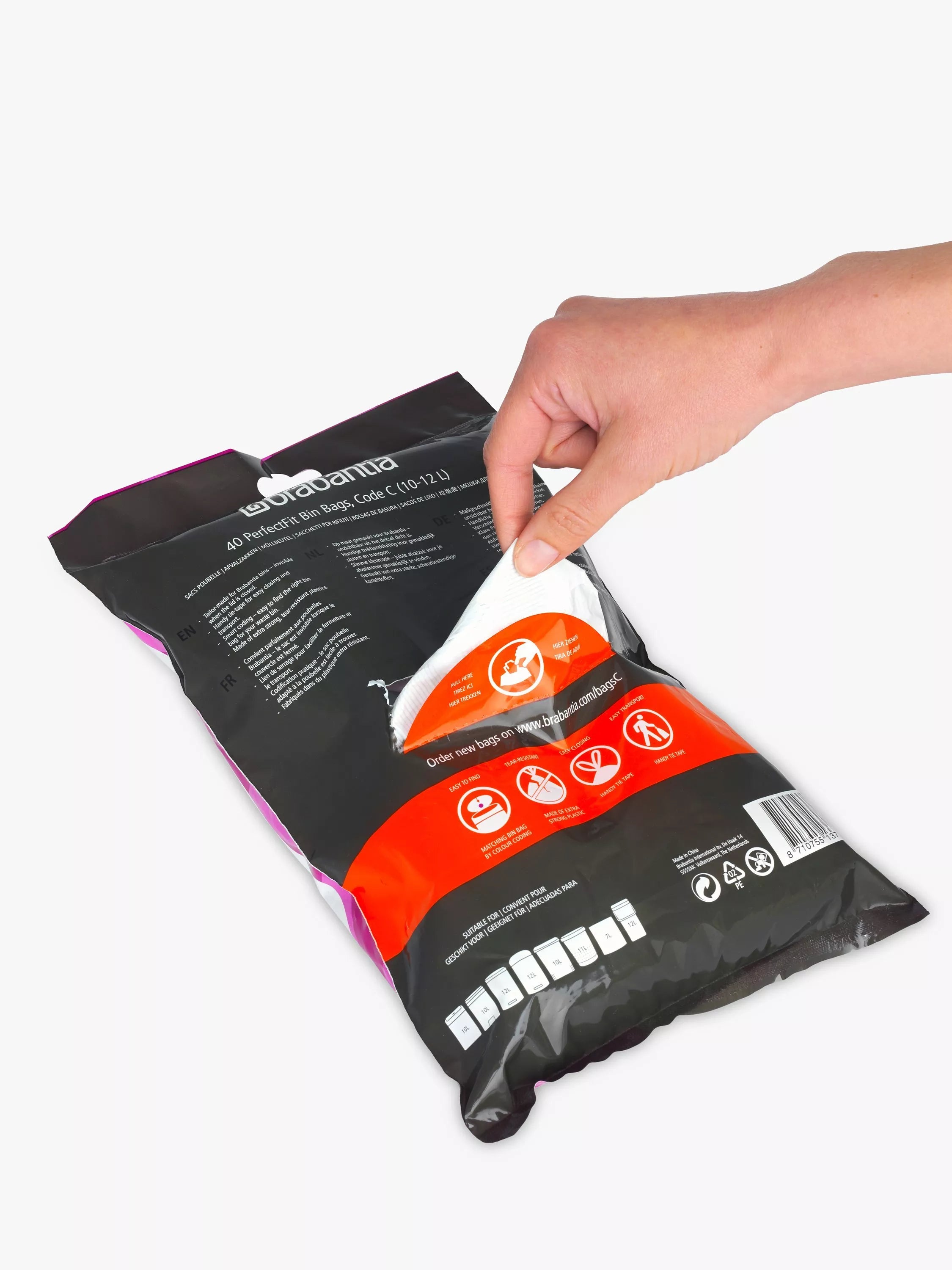 Brabantia bin liners size C (10-12L) pack of 40 - British product