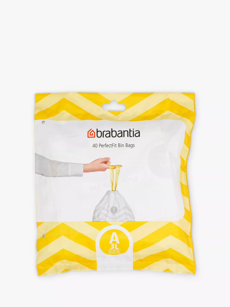 Brabantia PerfectFit Bin Liners, Size A (3L), Pack of 40