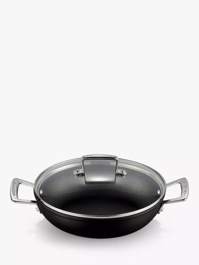 John Lewis Shallow Casserole with Toughened Non-Stick Coating and Glass Lid, 24cm- Buy online at McGrocer