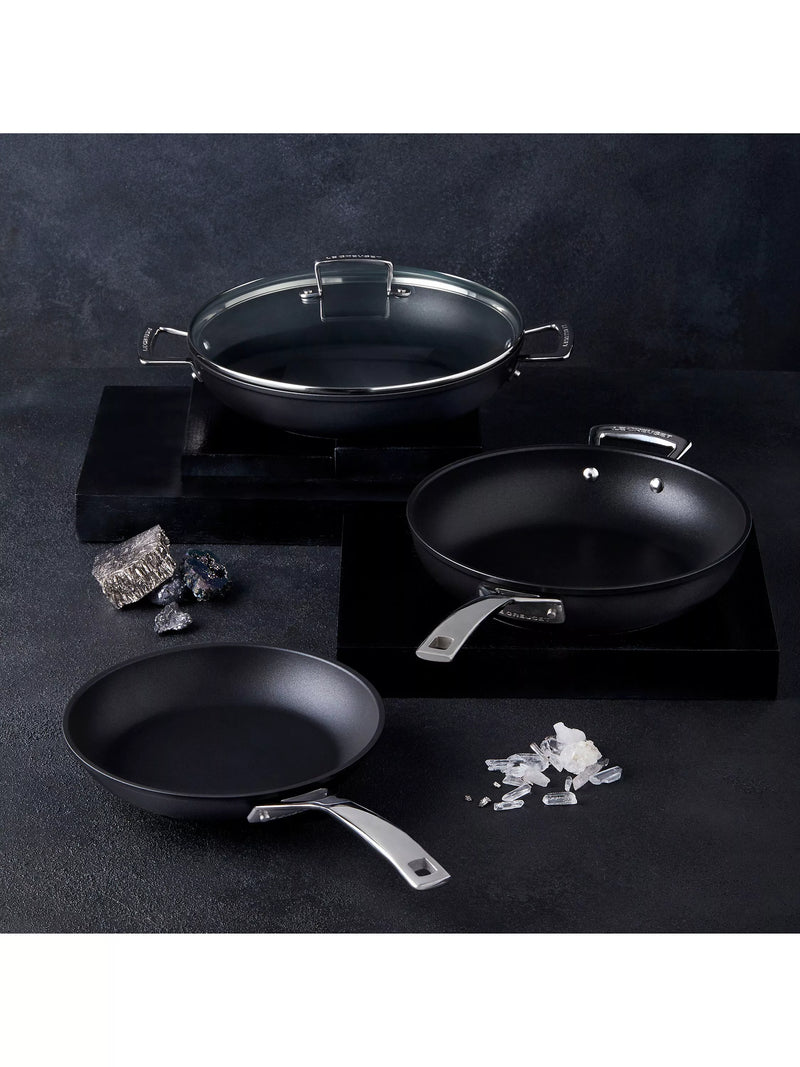 Le Creuset shallow casserole with toughened non-stick coating and glass lid, 24cm, UK version