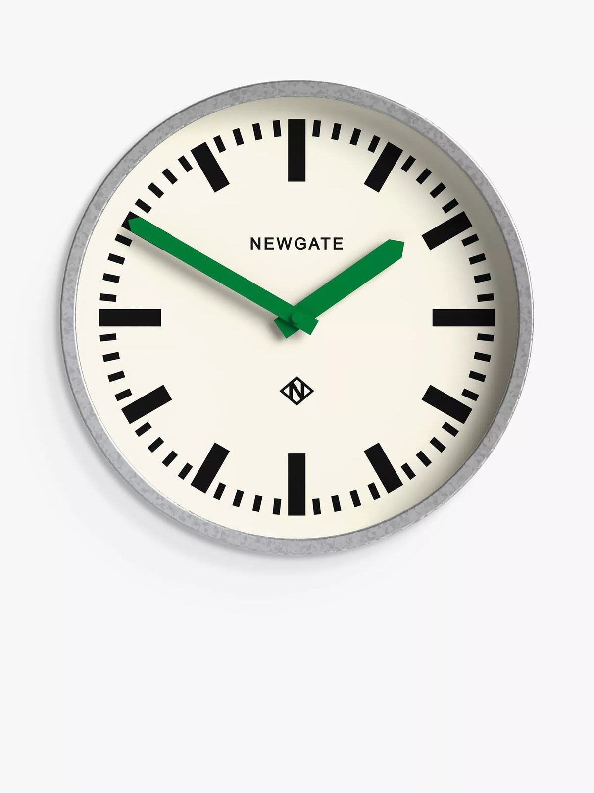 Newgate Luggage analogue wall clock 30cm in grey and green (British brand)