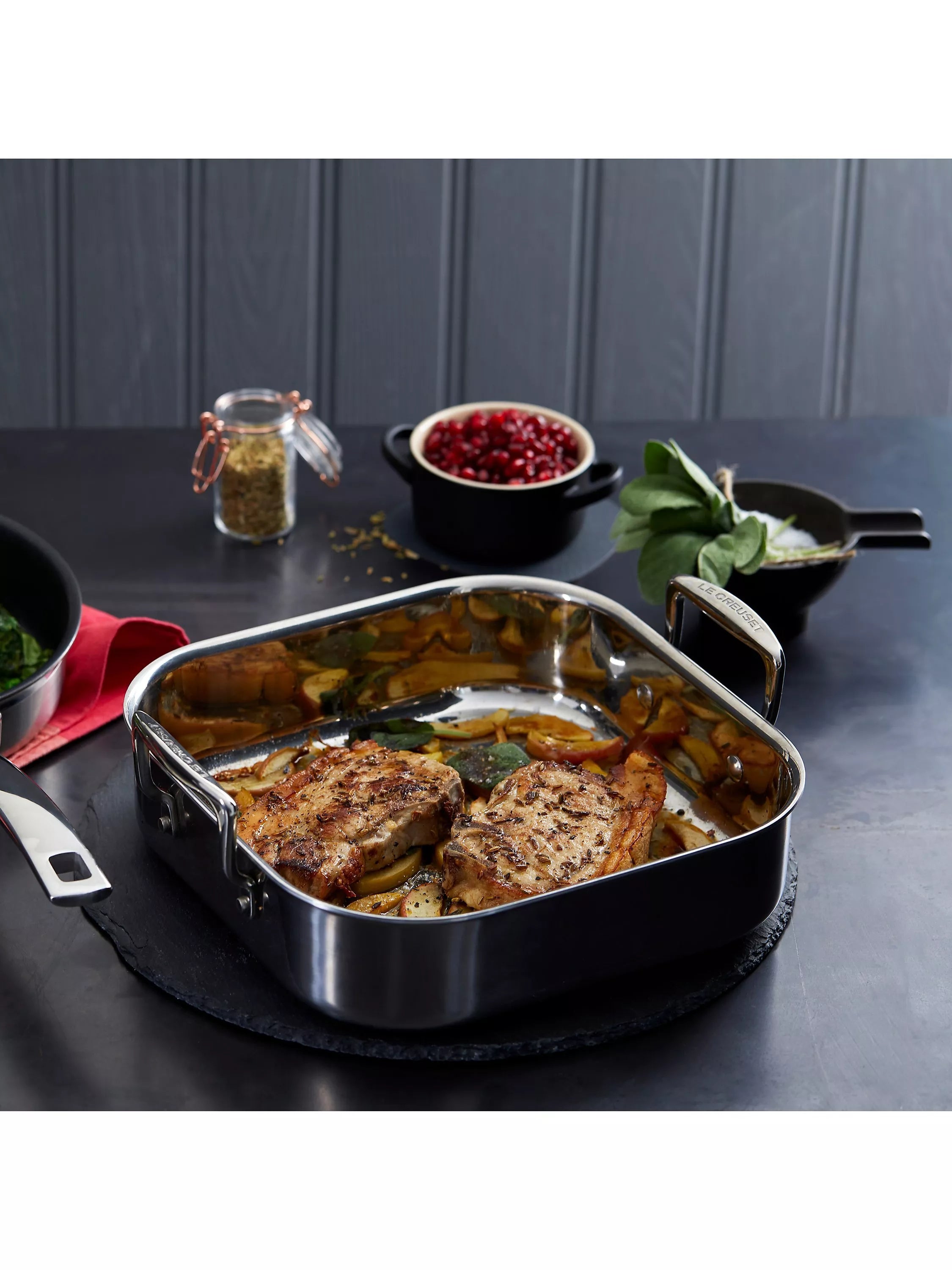 Le Creuset 3-ply stainless steel square roaster 26cm, UK version