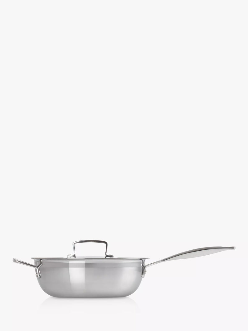 Le Creuset 3-Ply Stainless Steel Non-Stick Chef's Pan and Lid 24cm, UK version