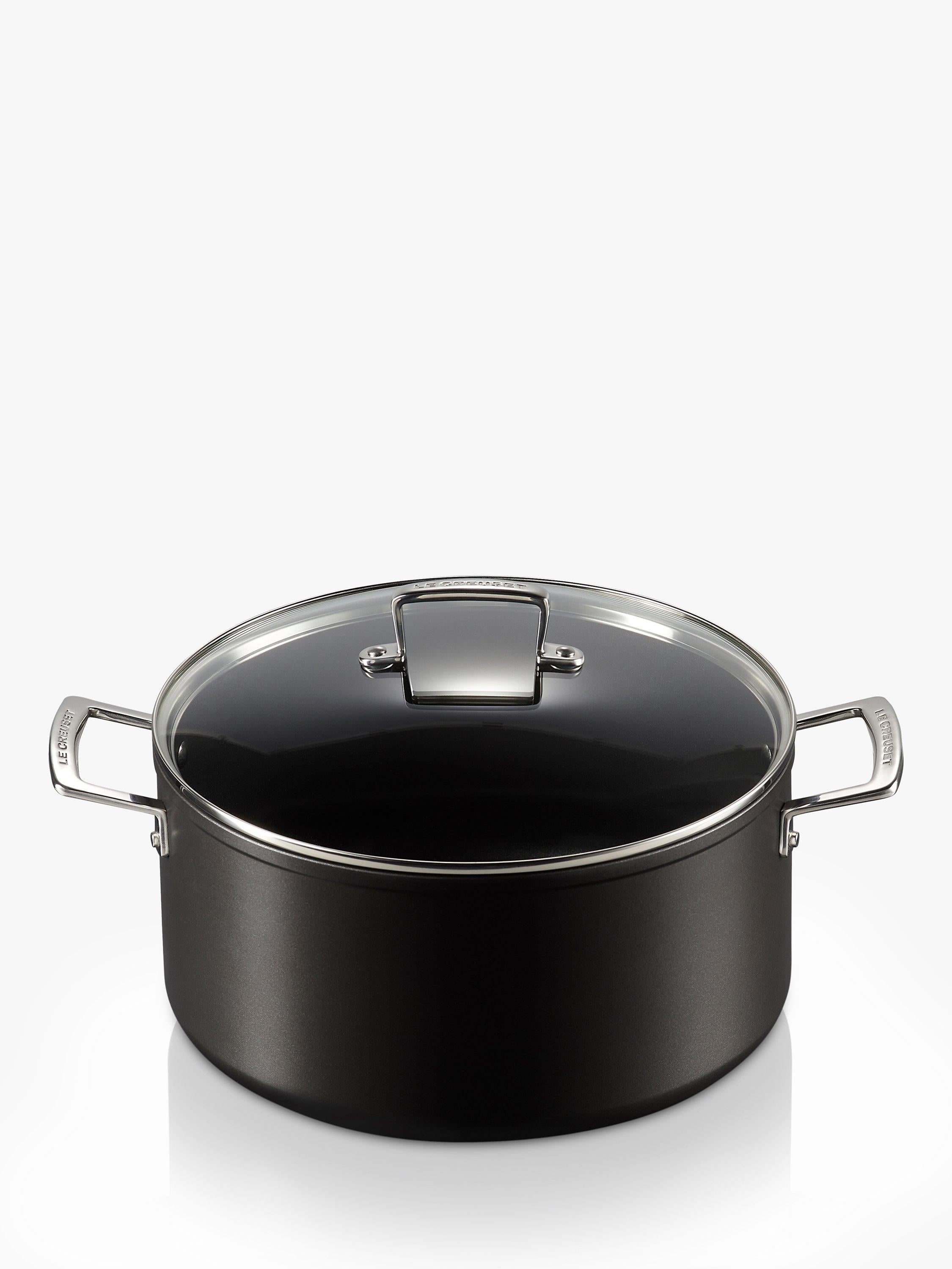 Le Creuset toughened non-stick deep casserole with glass lid 28cm, UK version