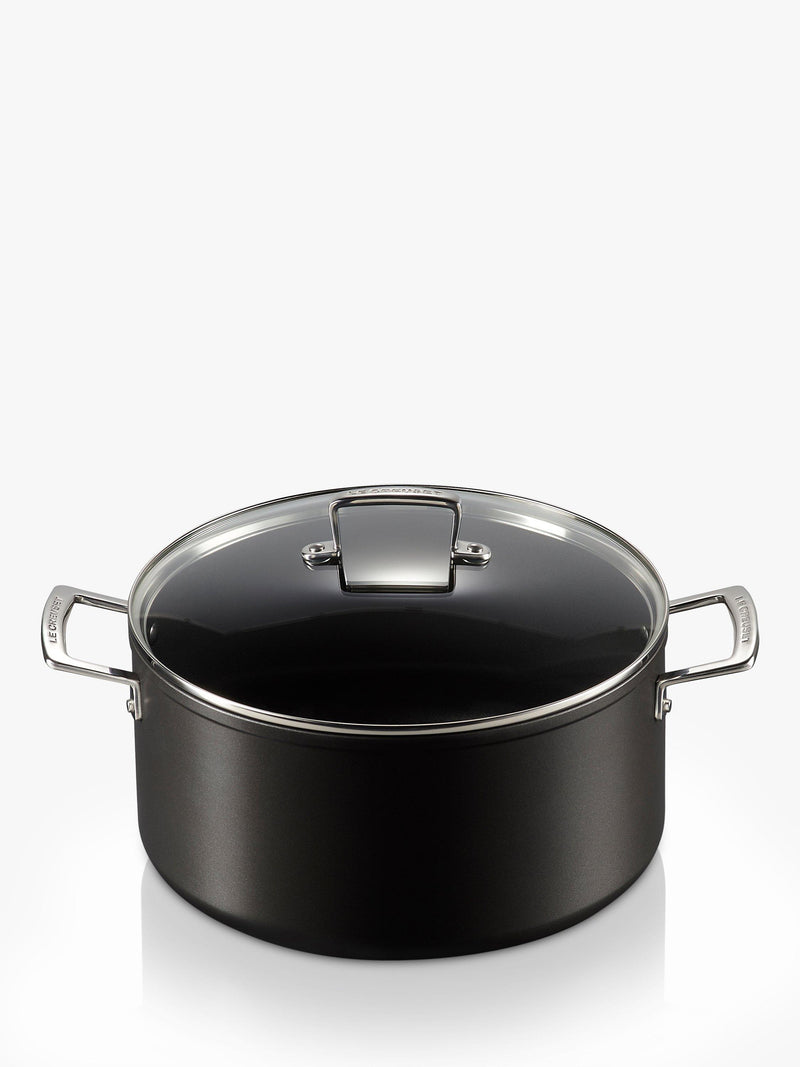Le Creuset toughened non-stick deep casserole with glass lid 28cm, UK version