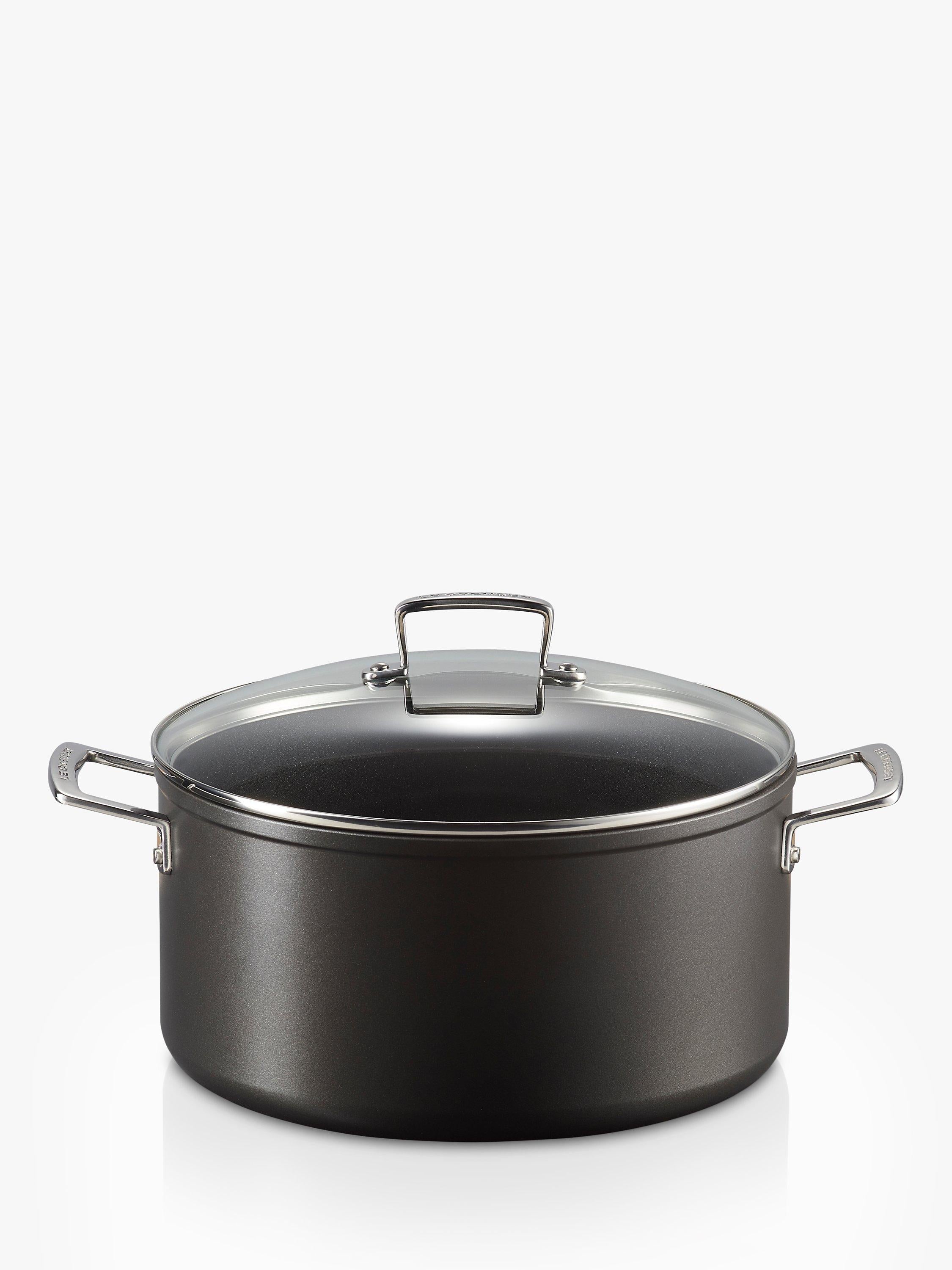Le Creuset toughened non-stick deep casserole with glass lid 28cm, UK version