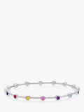 Dower & Hall hammered multi gem bangle silver 62mm, UK version