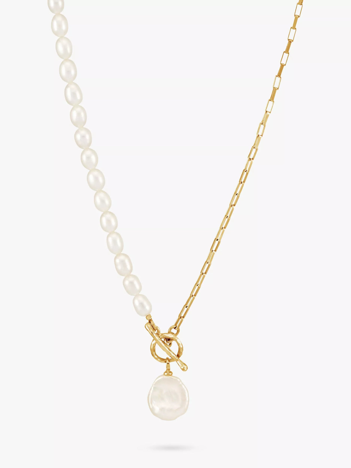 Dower & Hall keshi pearl necklace gold white (British brand)