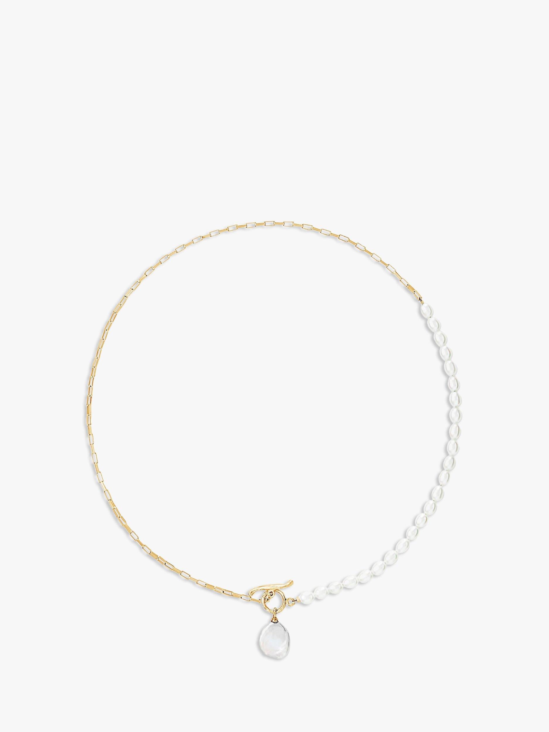 Dower & Hall keshi pearl necklace gold white (British brand)