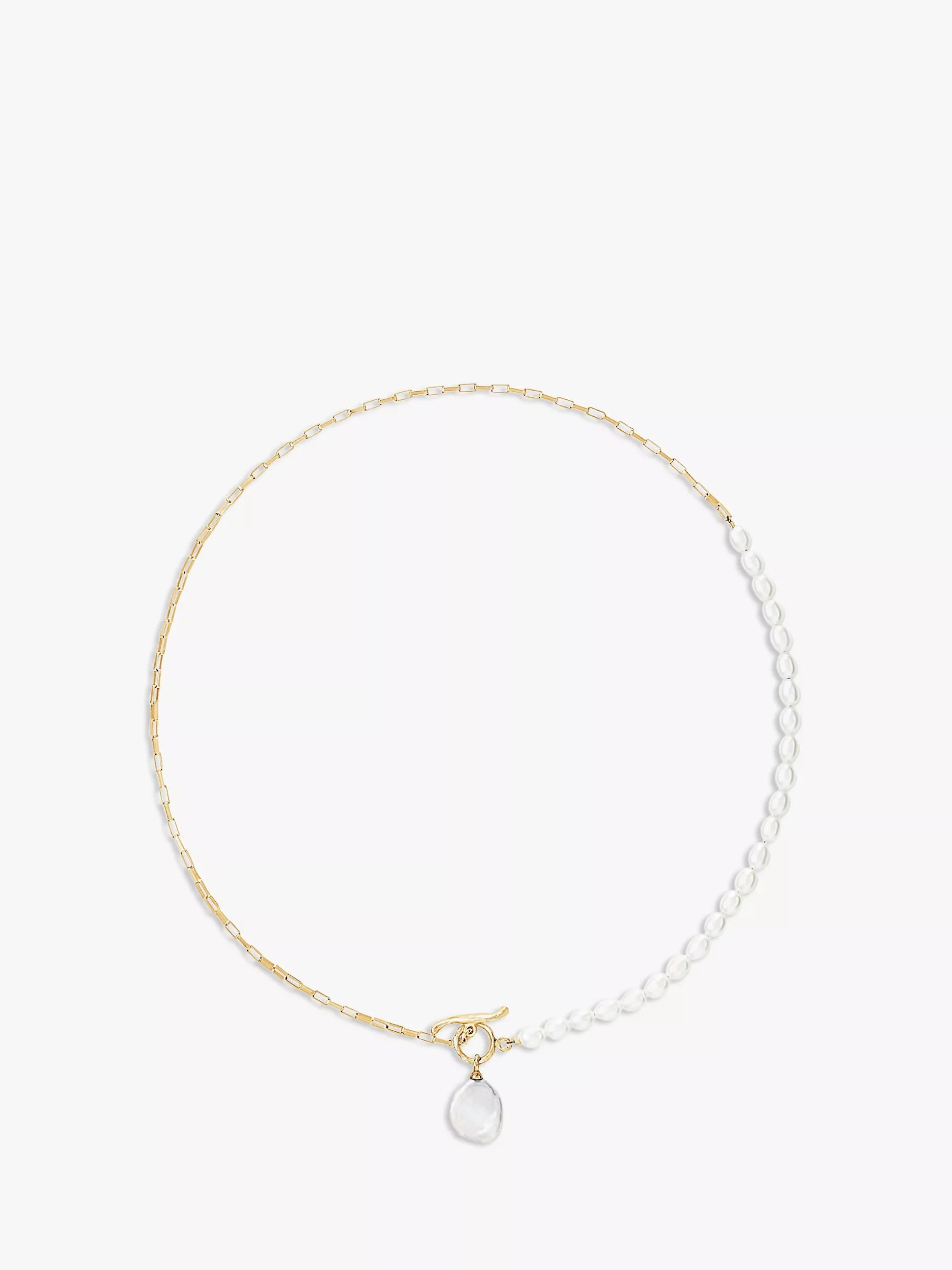 Dower & Hall keshi pearl necklace gold white (British brand)