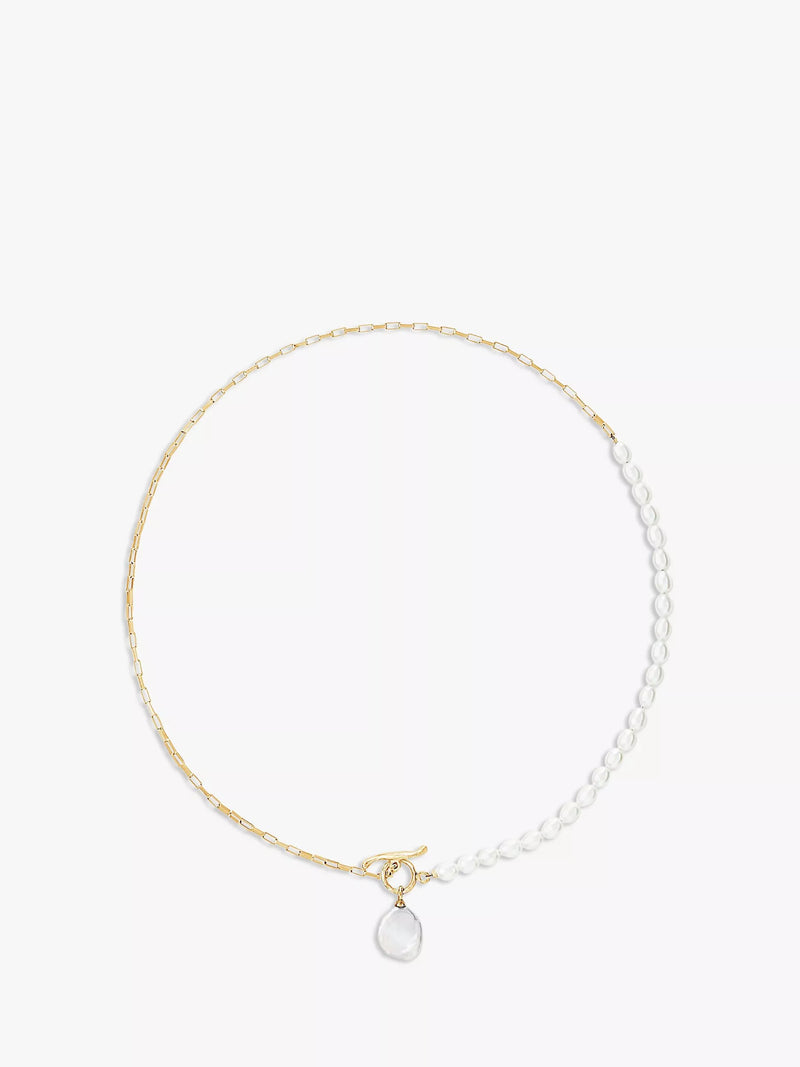 Dower & Hall keshi pearl necklace gold white (British brand)