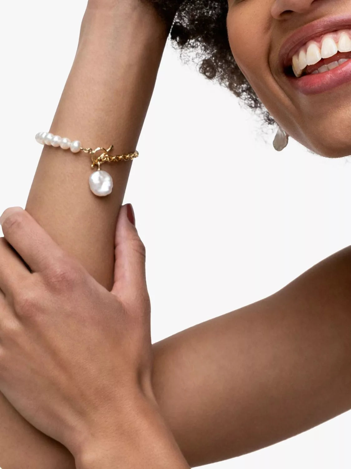 Dower & Hall baroque pearl chain bracelet 19.05cm - British product