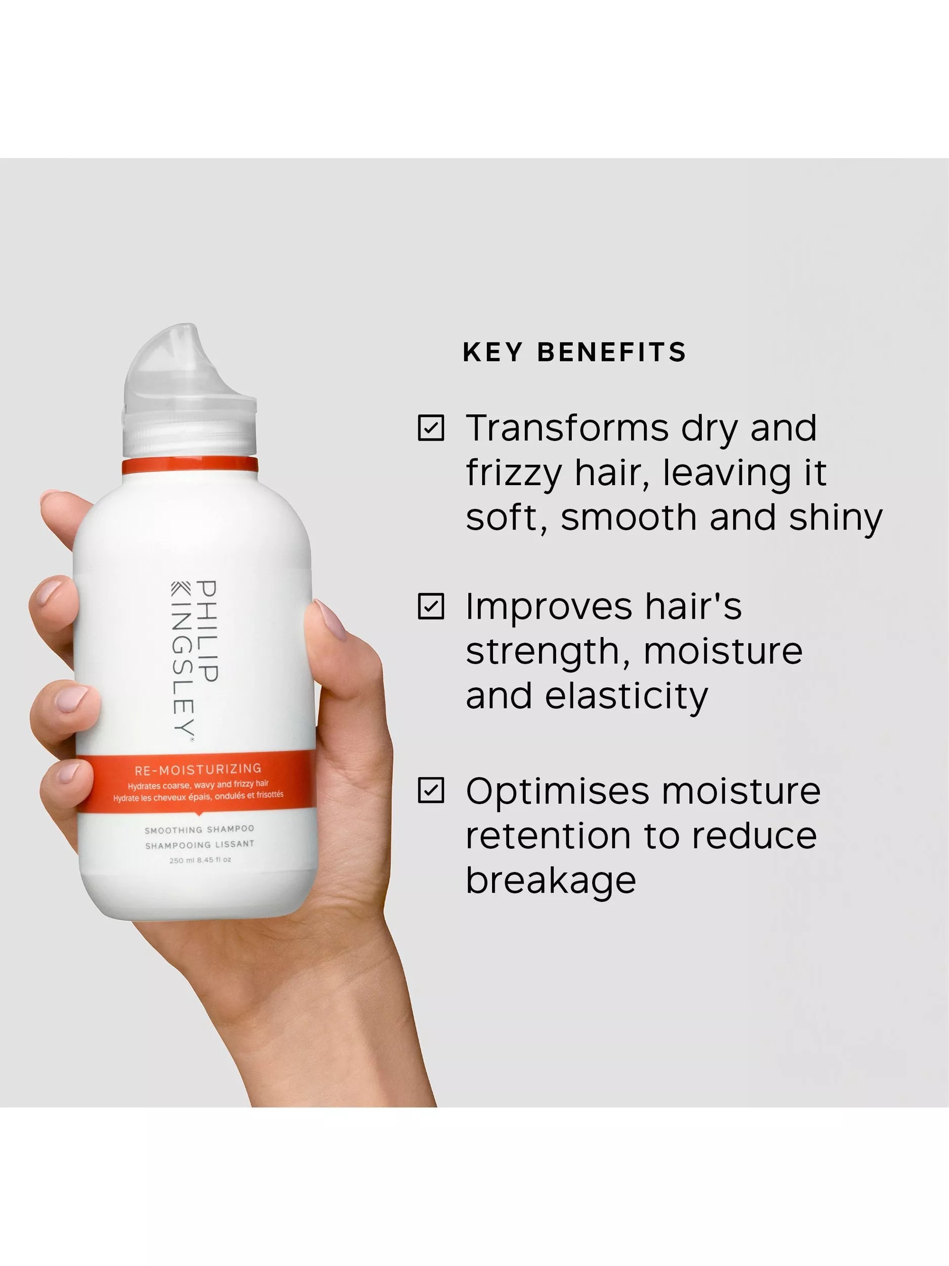 Philip Kingsley re-moisturising smoothing shampoo 250ml, imported from the UK