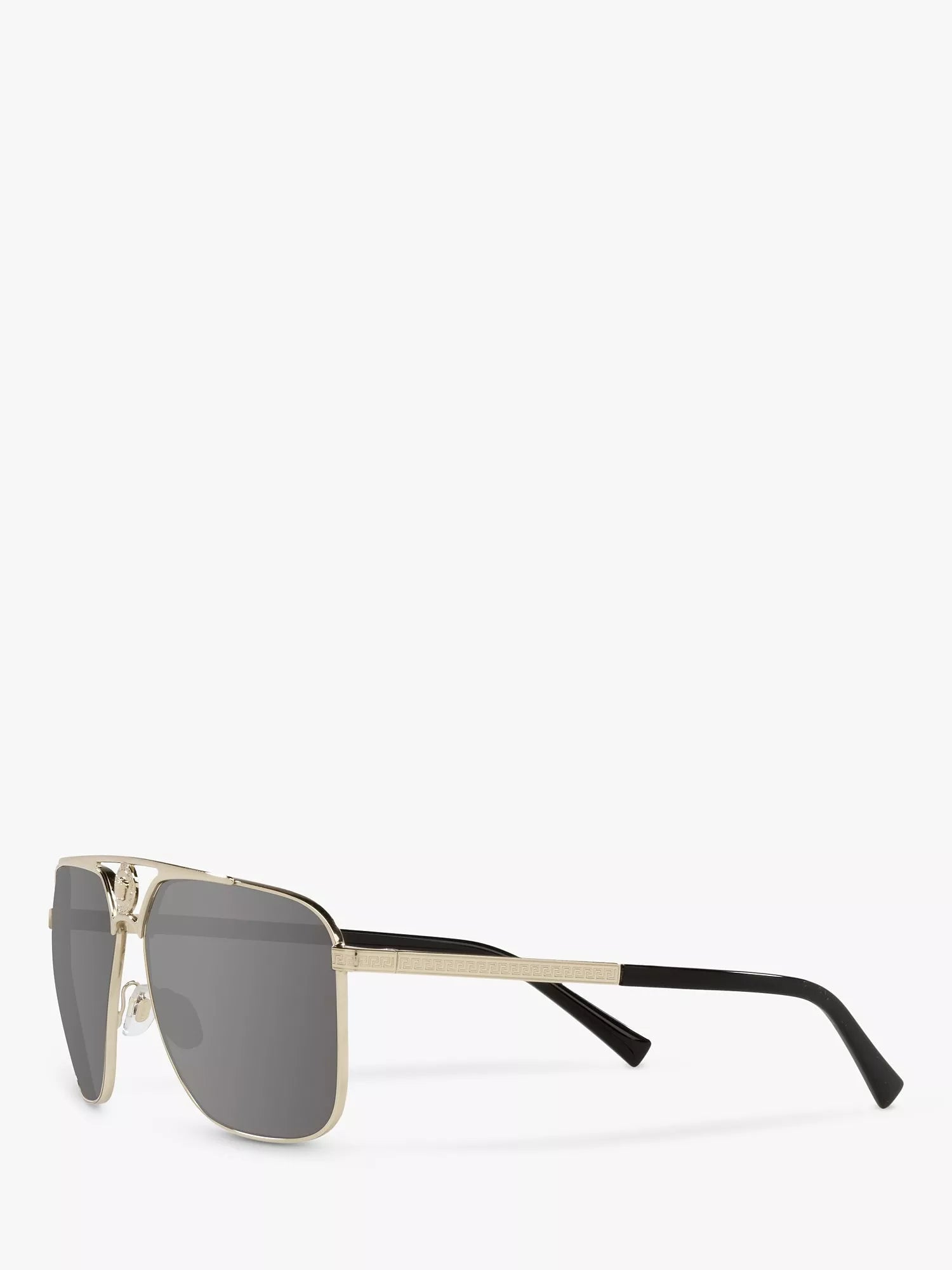 Versace rectangular sunglasses pale gold mirror grey - British product