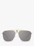 Versace rectangular sunglasses pale gold mirror grey - British product