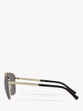 Versace rectangular sunglasses pale gold mirror grey - British product