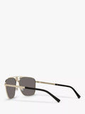 Versace rectangular sunglasses pale gold mirror grey - British product
