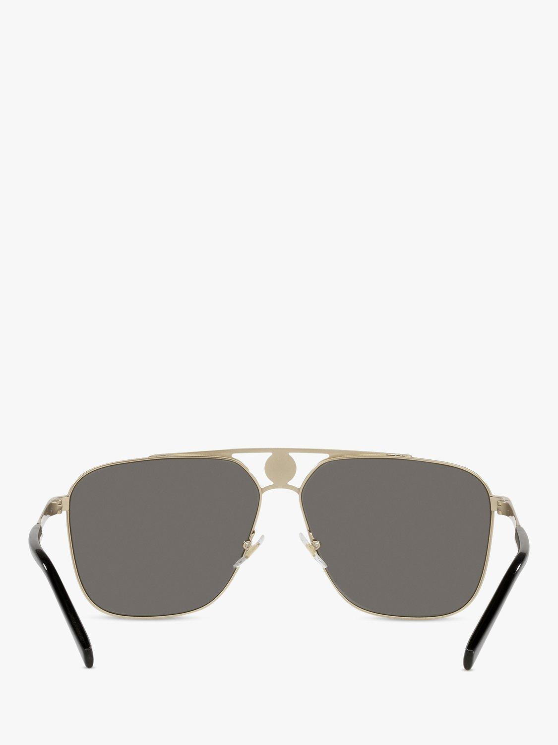 Versace rectangular sunglasses pale gold mirror grey - British product